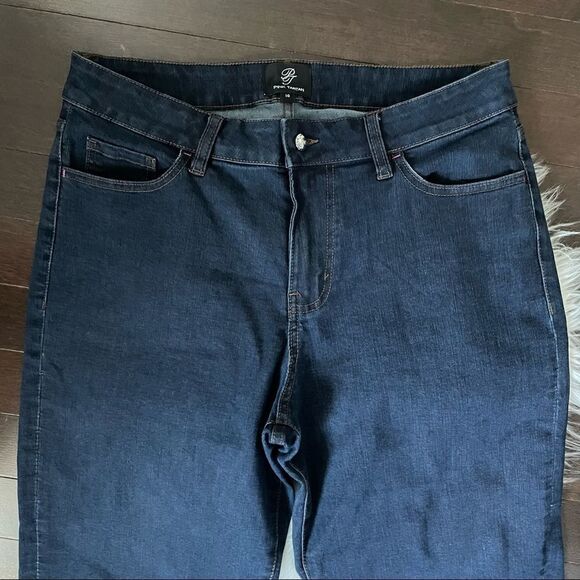 Pink Tartan Straight Leg Dark Denim Jeans Sz 10 - Picture 6 of 13